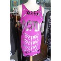 AC/DC High Voltage Sleevless Dress - Long Blouse (Pink)