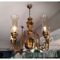 Antique Brass Ceiling Light with 5 Lamps