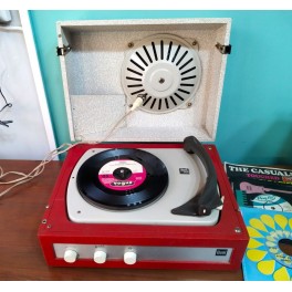 DUAL P 300 AV Red Carry Case Turntable - Record Player (1962)