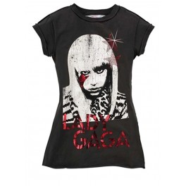 Lady Gaga Women's Vintage Style T-Shirt by Amplified (Charcoal)